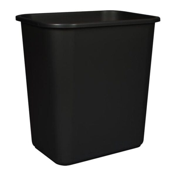 Storex Plastic Rectangular Waste Basket, 14-1/4" L X 10-1/4" W X 15" H, Black