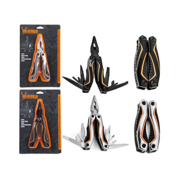 Wilderness Elite 12-In-1 S/S Multi Tool With Nylon Pouch, Trapped Blister - Black